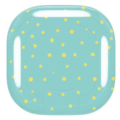 Teal and Yellow Polka Dots Galaxy Buds Live Skin