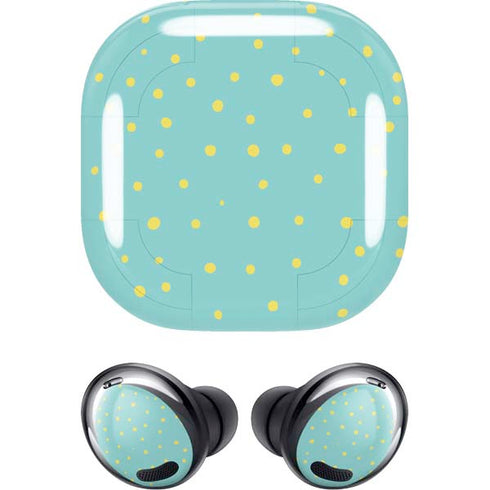 Teal and Yellow Polka Dots Galaxy Buds Pro Skin