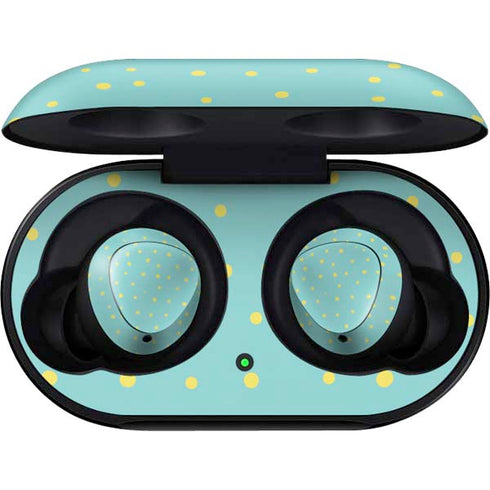 Teal and Yellow Polka Dots Galaxy Buds Skin