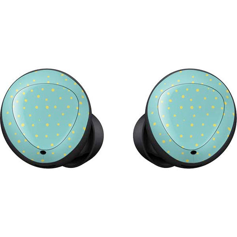 Teal and Yellow Polka Dots Galaxy Buds Skin