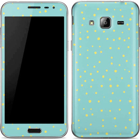 Teal and Yellow Polka Dots Galaxy J3 Skin
