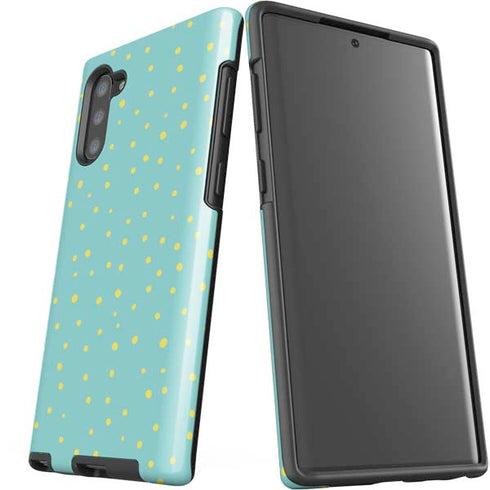 Teal and Yellow Polka Dots Galaxy Note 10 Pro Case