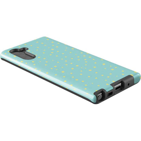 Teal and Yellow Polka Dots Galaxy Note 10 Pro Case