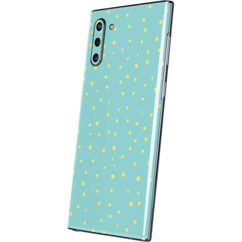Teal and Yellow Polka Dots Galaxy Note 10 Skin