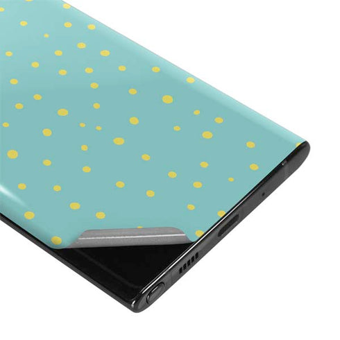 Teal and Yellow Polka Dots Galaxy Note 10 Skin