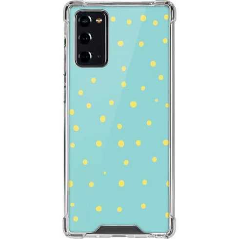 Teal and Yellow Polka Dots Galaxy Note20 5G Clear Case