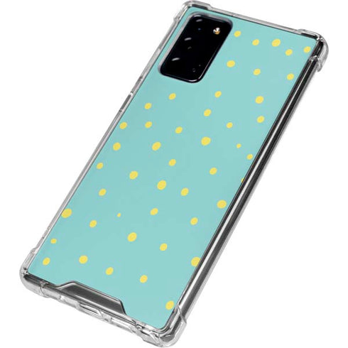 Teal and Yellow Polka Dots Galaxy Note20 5G Clear Case