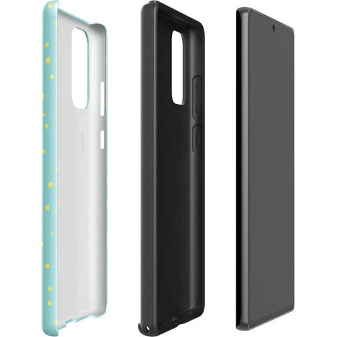 Teal and Yellow Polka Dots Galaxy Note20 5G Pro Case