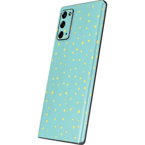 Teal and Yellow Polka Dots Galaxy Note20 5G Skin