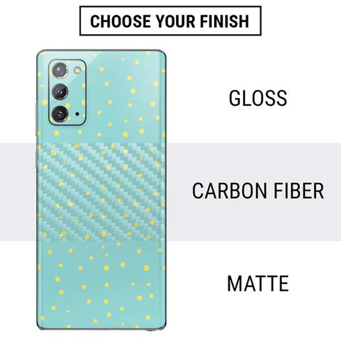 Teal and Yellow Polka Dots Galaxy Note20 5G Skin