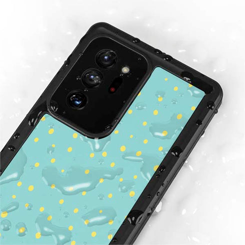 Teal and Yellow Polka Dots Galaxy Note20 Ultra 5G Waterproof Case