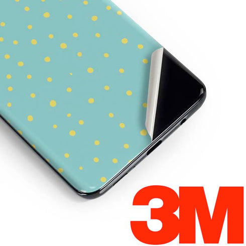 Teal and Yellow Polka Dots Galaxy S10 Skin