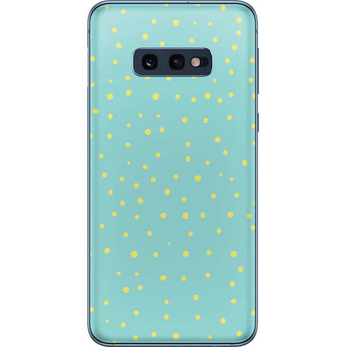 Teal and Yellow Polka Dots Galaxy S10e Skin