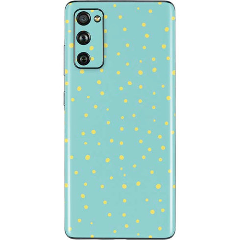 Teal and Yellow Polka Dots Galaxy S20 Fan Edition Skin