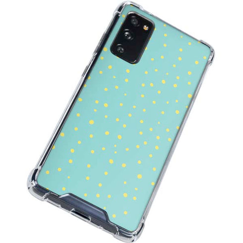 Teal and Yellow Polka Dots Galaxy S20 FE Clear Case