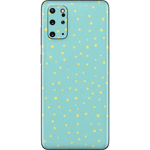 Teal and Yellow Polka Dots Galaxy S20 Plus Skin