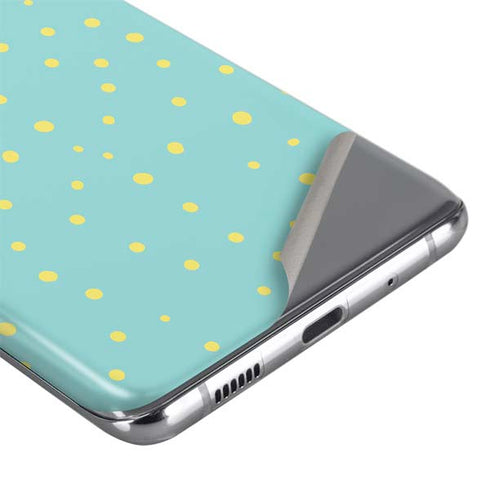 Teal and Yellow Polka Dots Galaxy S20 Plus Skin