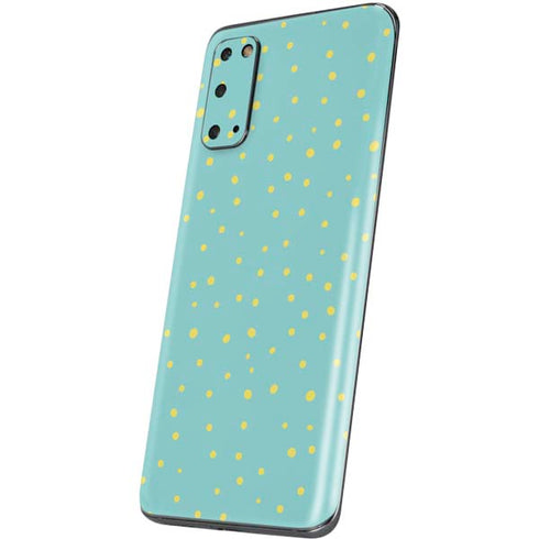 Teal and Yellow Polka Dots Galaxy S20 Skin