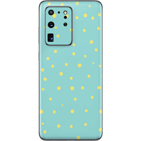 Teal and Yellow Polka Dots Galaxy S20 Ultra 5G Skin