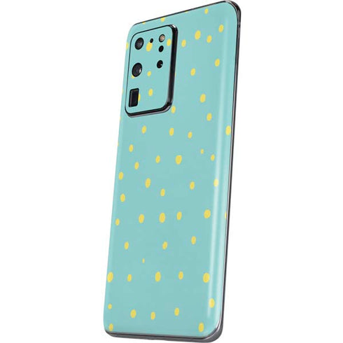 Teal and Yellow Polka Dots Galaxy S20 Ultra 5G Skin