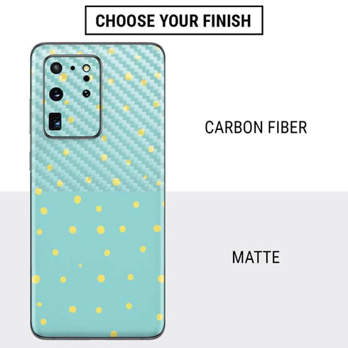Teal and Yellow Polka Dots Galaxy S20 Ultra 5G Skin