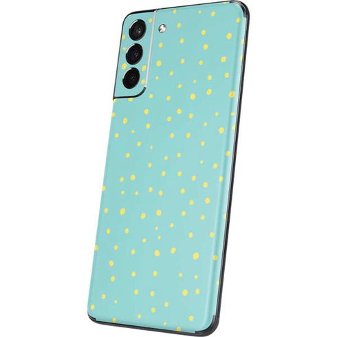 Teal and Yellow Polka Dots Galaxy S21 5G Skin