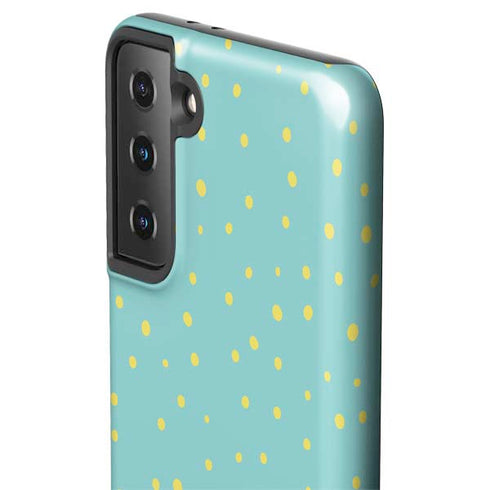 Teal and Yellow Polka Dots Galaxy S21 Plus 5G Pro Case