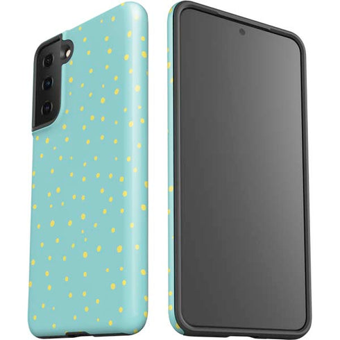 Teal and Yellow Polka Dots Galaxy S21 Plus 5G Pro Case