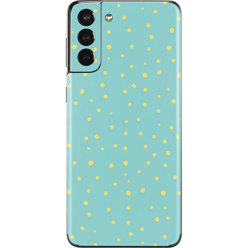 Teal and Yellow Polka Dots Galaxy S21 Plus 5G Skin