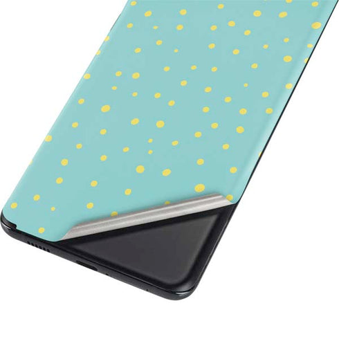 Teal and Yellow Polka Dots Galaxy S21 Ultra 5G Skin