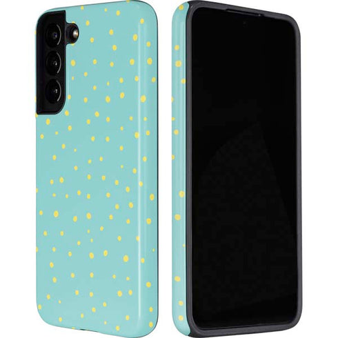 Teal and Yellow Polka Dots Galaxy S22 Plus Pro Case