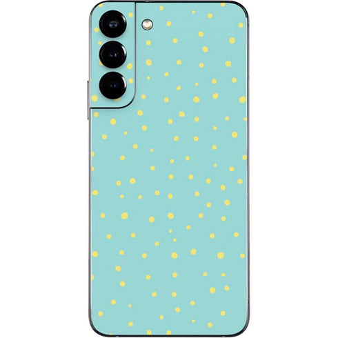 Teal and Yellow Polka Dots Galaxy S22 Plus Skin