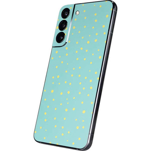 Teal and Yellow Polka Dots Galaxy S22 Plus Skin