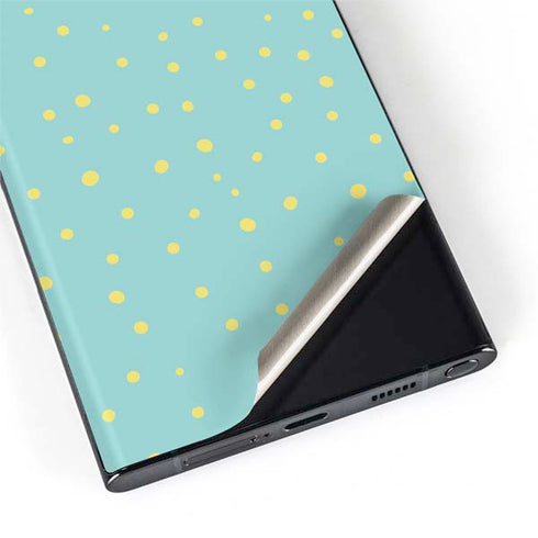 Teal and Yellow Polka Dots Galaxy S22 Ultra Skin