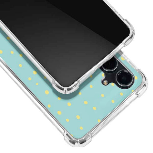 Teal and Yellow Polka Dots Galaxy S23 FE Clear Case