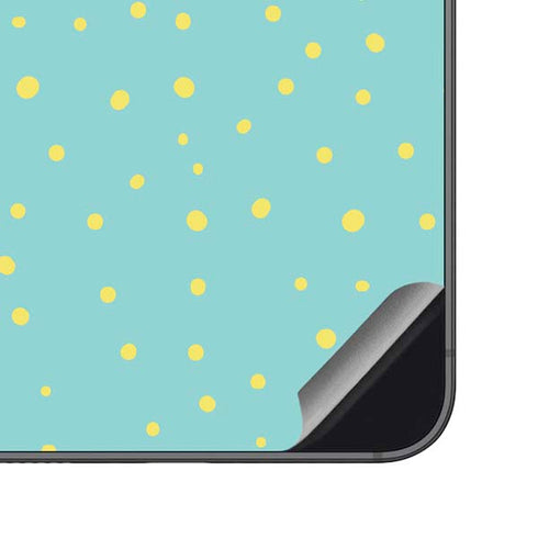 Teal and Yellow Polka Dots Galaxy S23 FE Skin