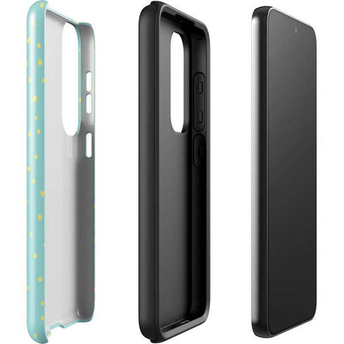 Teal and Yellow Polka Dots Galaxy S23 Plus Pro Case