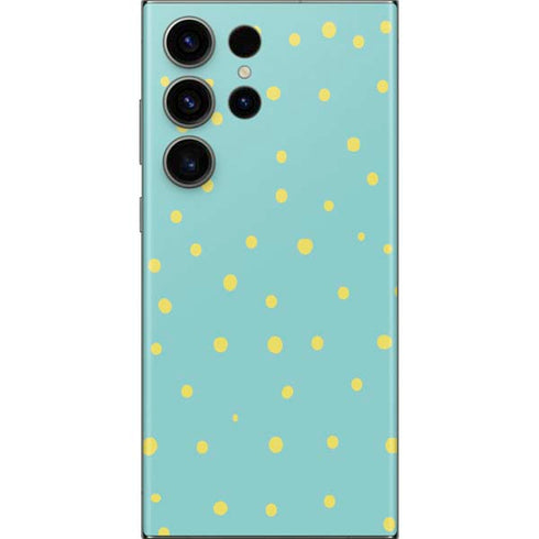 Teal and Yellow Polka Dots Galaxy S23 Ultra Skin