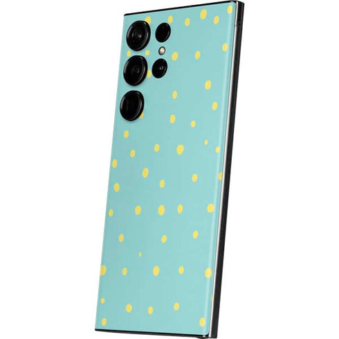 Teal and Yellow Polka Dots Galaxy S23 Ultra Skin