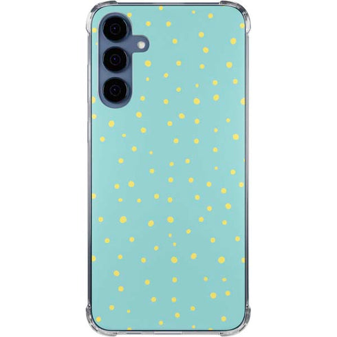 Teal and Yellow Polka Dots Galaxy S24 Clear Case