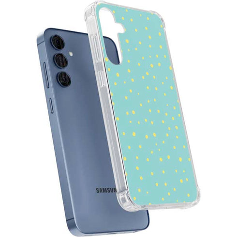 Teal and Yellow Polka Dots Galaxy S24 Clear Case