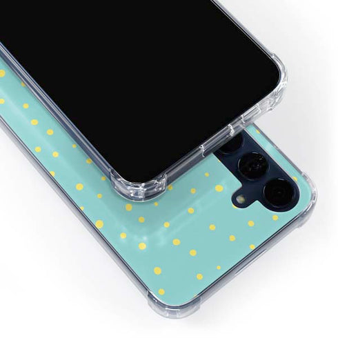Teal and Yellow Polka Dots Galaxy S24 Clear Case