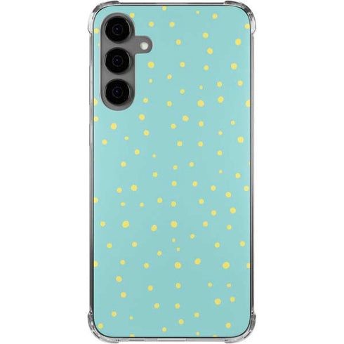 Teal and Yellow Polka Dots Galaxy S24 Plus Clear Case