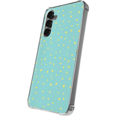 Teal and Yellow Polka Dots Galaxy S24 Plus Clear Case
