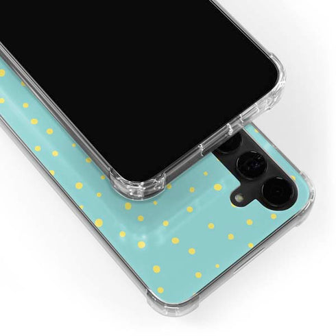 Teal and Yellow Polka Dots Galaxy S24 Plus Clear Case
