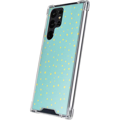 Teal and Yellow Polka Dots Galaxy S24 Ultra Clear Case