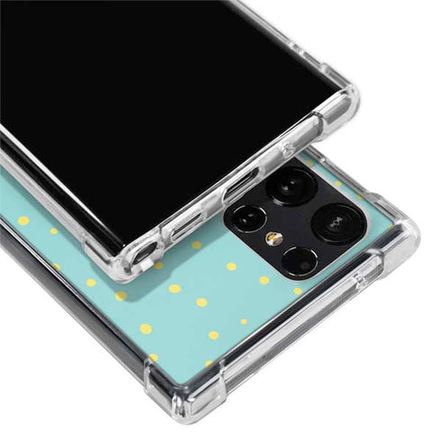 Teal and Yellow Polka Dots Galaxy S24 Ultra Clear Case