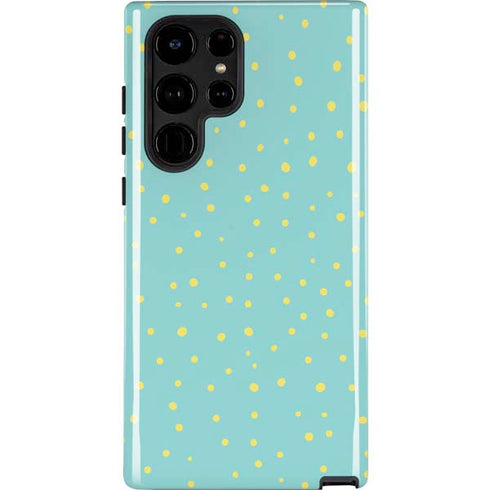 Teal and Yellow Polka Dots Galaxy S24 Ultra Impact Case