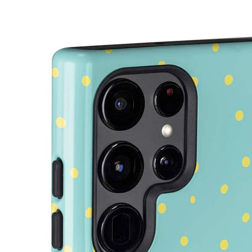 Teal and Yellow Polka Dots Galaxy S24 Ultra Impact Case