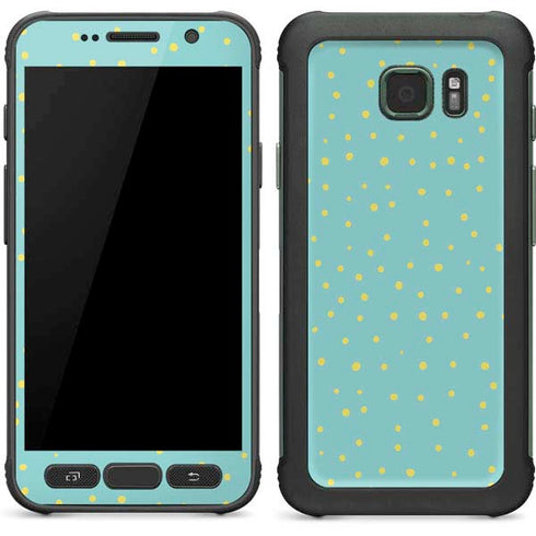 Teal and Yellow Polka Dots Galaxy S7 Active Skin
